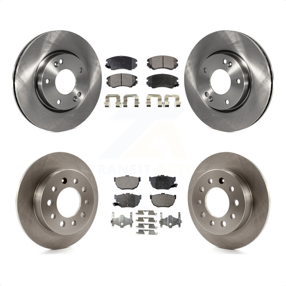 Front Rear Disc Brake Rotors And Semi-Metallic Pads Kit For Hyundai Tiburon K8F-101129 by Transit Auto