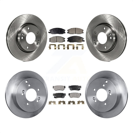 Front Rear Disc Brake Rotors And Semi-Metallic Pads Kit For 2001-2006 Hyundai Santa Fe With 276mm Diameter Rotor K8F-101134 by Transit Auto