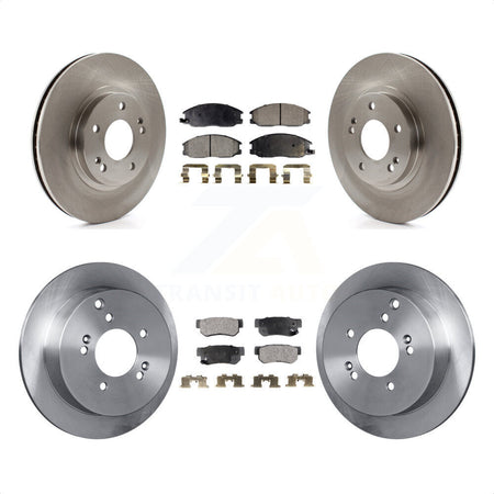 Front Rear Disc Brake Rotors And Semi-Metallic Pads Kit For 2001-2006 Hyundai Santa Fe With 294mm Diameter Rotor K8F-101135 by Transit Auto