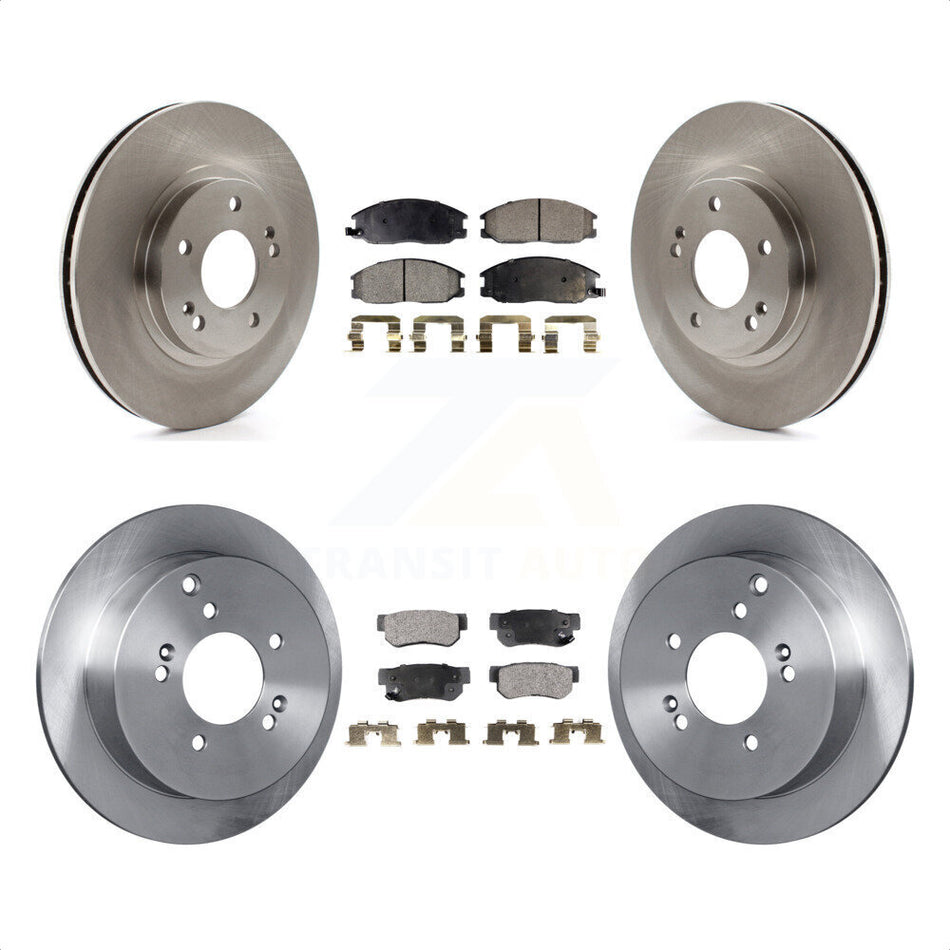 Front Rear Disc Brake Rotors And Semi-Metallic Pads Kit For 2001-2006 Hyundai Santa Fe With 294mm Diameter Rotor K8F-101135 by Transit Auto