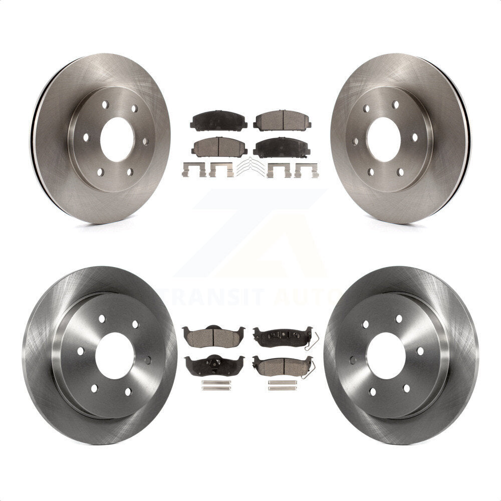 Front Rear Disc Brake Rotors And Semi-Metallic Pads Kit For 2007 INFINITI QX56 With 320mm Diameter Rotor To 03 07 K8F-101162 by Transit Auto