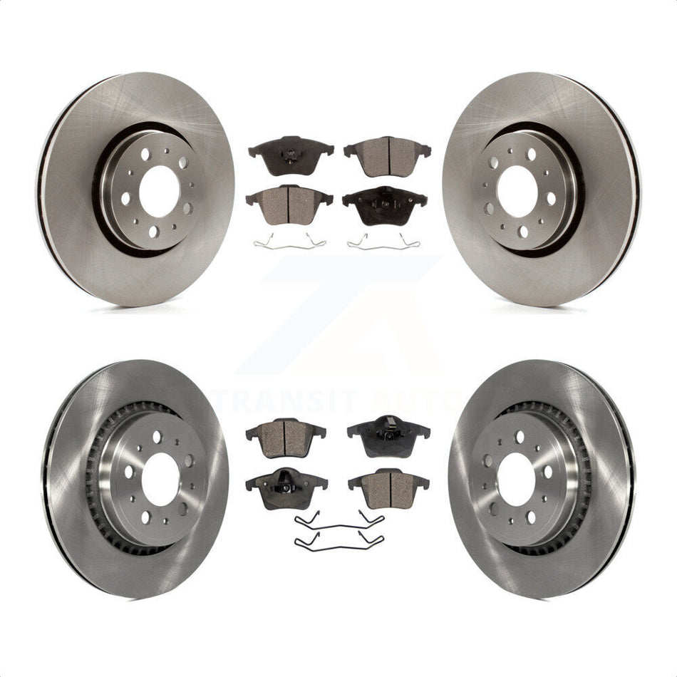 Front Rear Disc Brake Rotors And Semi-Metallic Pads Kit For 2003-2014 Volvo XC90 With 316mm Diameter Rotor K8F-101174 by Transit Auto