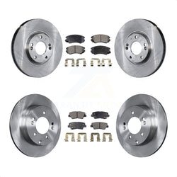 Front Rear Disc Brake Rotors And Semi-Metallic Pads Kit For 2010-2011 Hyundai Azera K8F-101179