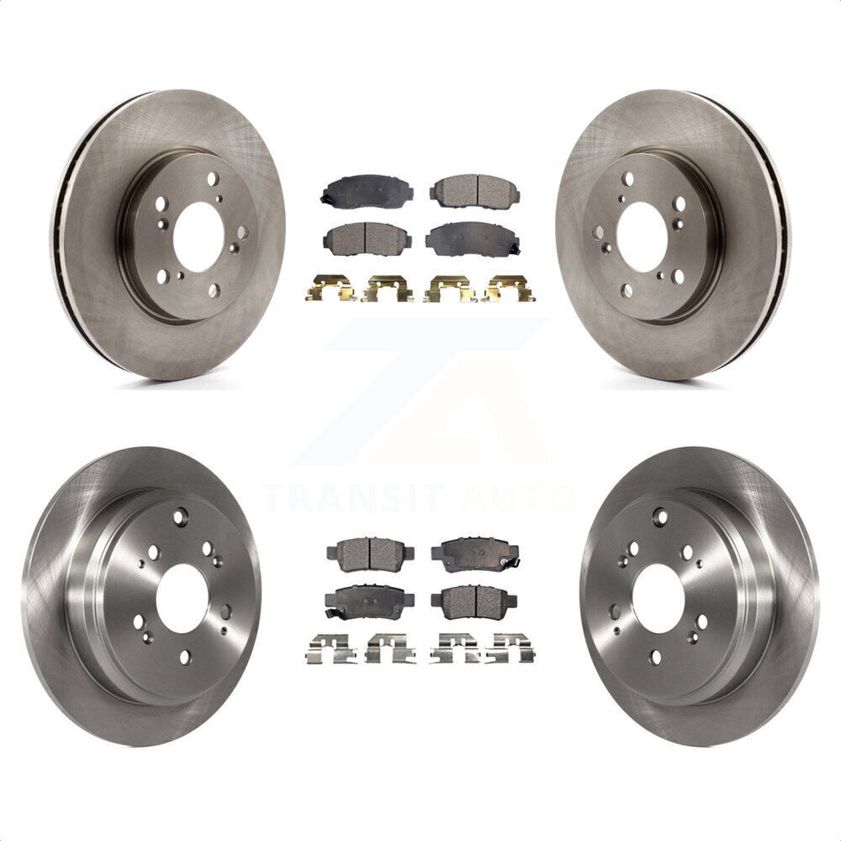 Front Rear Disc Brake Rotors And Semi-Metallic Pads Kit For 2005-2010 Honda Odyssey K8F-101184 by Transit Auto