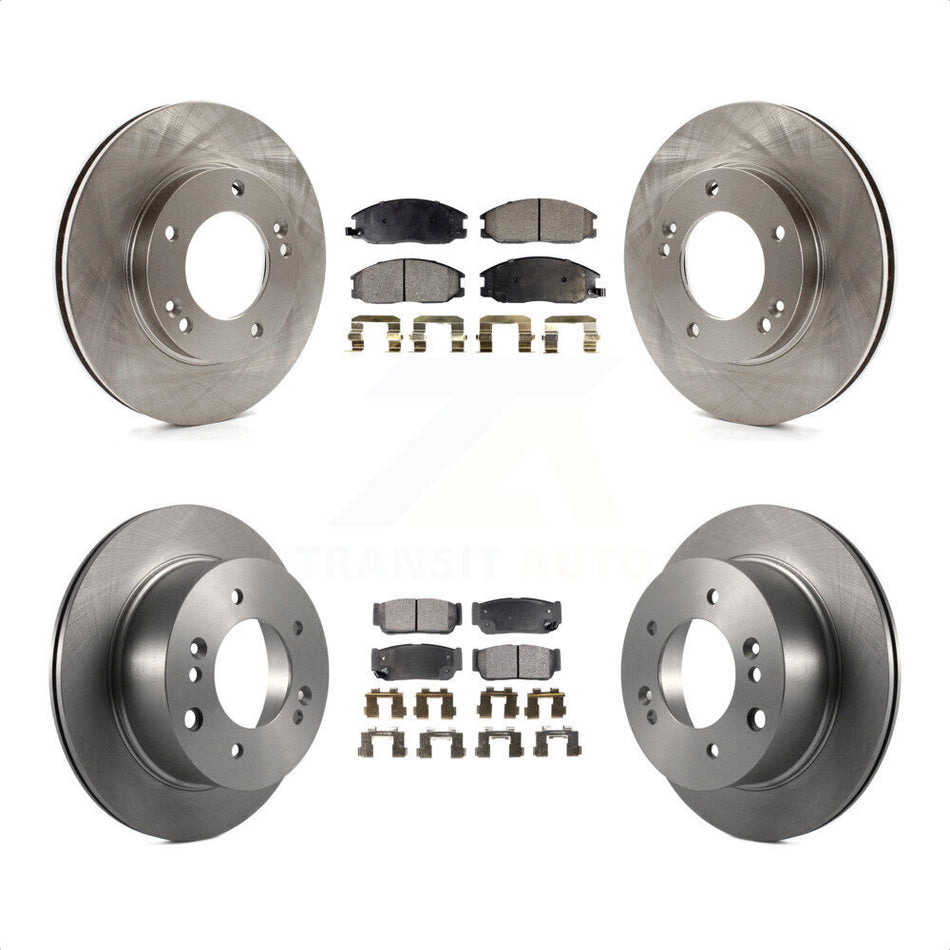 Front Rear Disc Brake Rotors And Semi-Metallic Pads Kit For 2003-2006 Kia Sorento K8F-101196 by Transit Auto