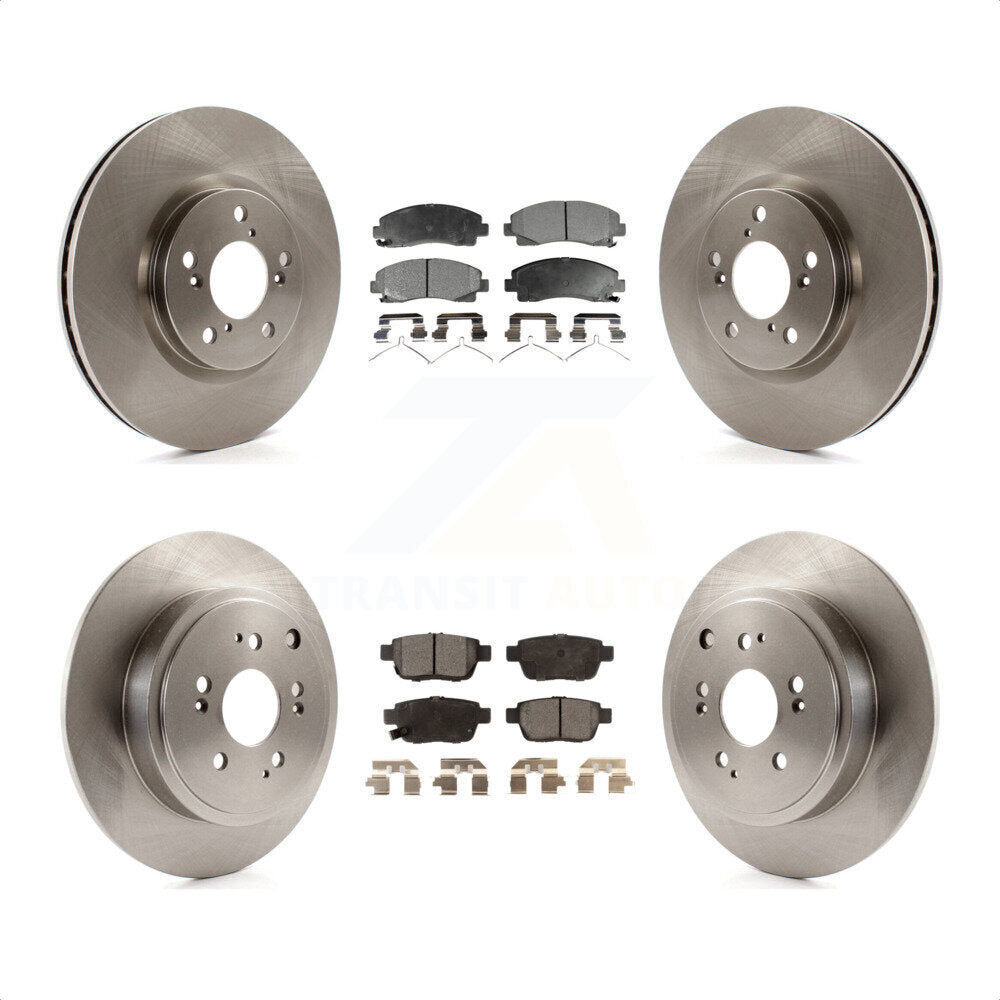 Front Rear Disc Brake Rotors And Semi-Metallic Pads Kit For 2006-2014 Honda Ridgeline K8F-101202 by Transit Auto