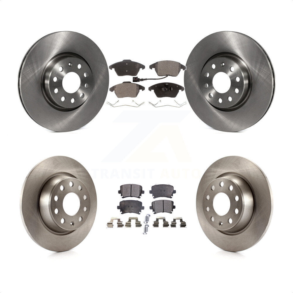 Front Rear Disc Brake Rotors And Semi-Metallic Pads Kit For Volkswagen CC GTI Passat Audi A3 Quattro K8F-101217 by Transit Auto