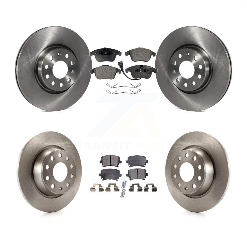 Front Rear Disc Brake Rotors And Semi-Metallic Pads Kit For Volkswagen Tiguan Audi Q3 Limited Quattro K8F-101221 by Transit Auto