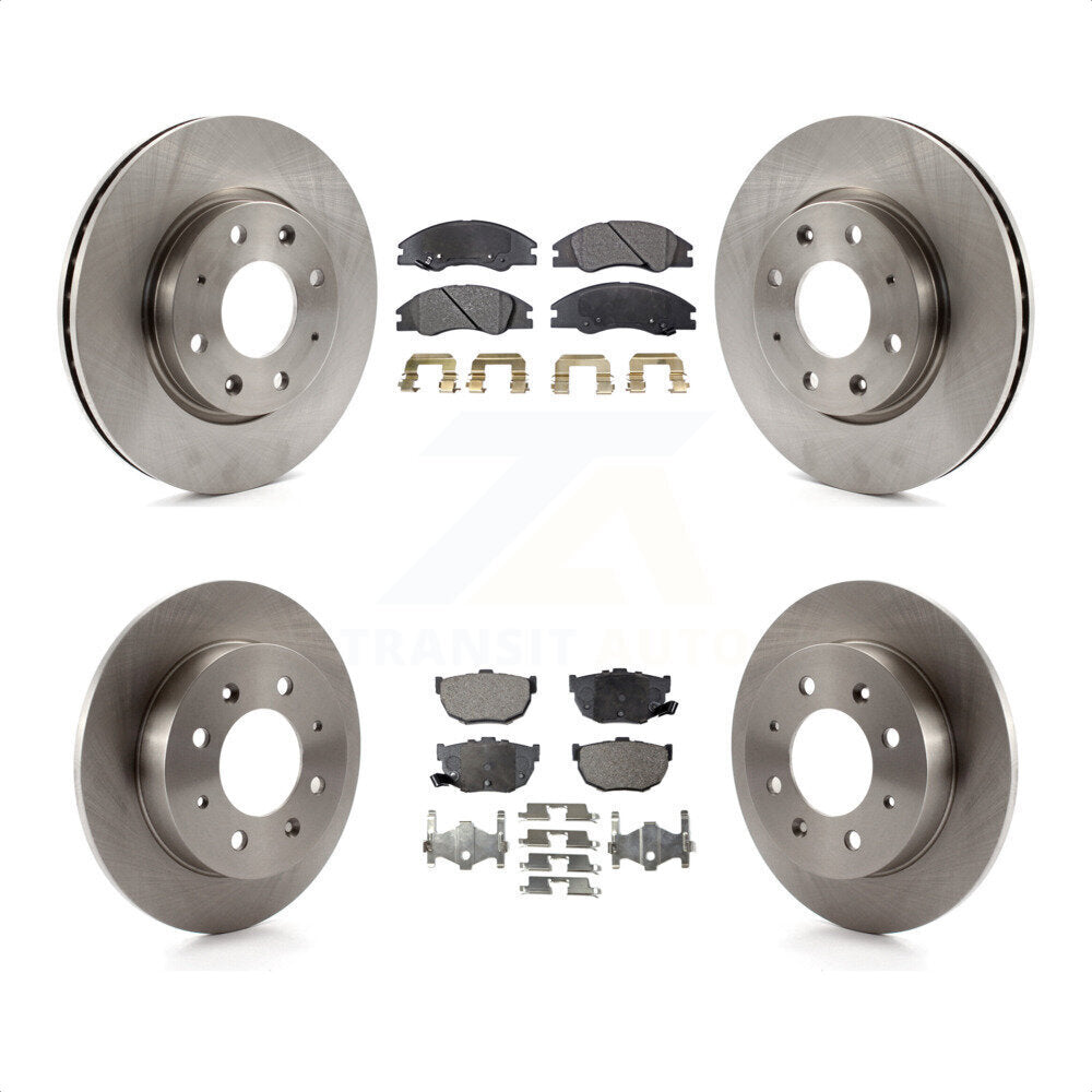 Front Rear Disc Brake Rotors And Semi-Metallic Pads Kit For Kia Spectra Spectra5 K8F-101223 by Transit Auto