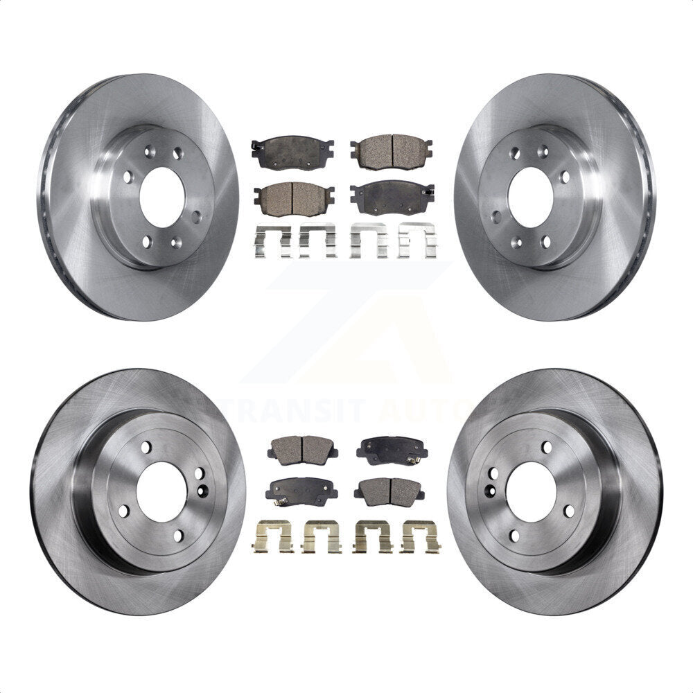 Front Rear Disc Brake Rotors And Semi-Metallic Pads Kit For 2011 Hyundai Accent K8F-101234 by Transit Auto