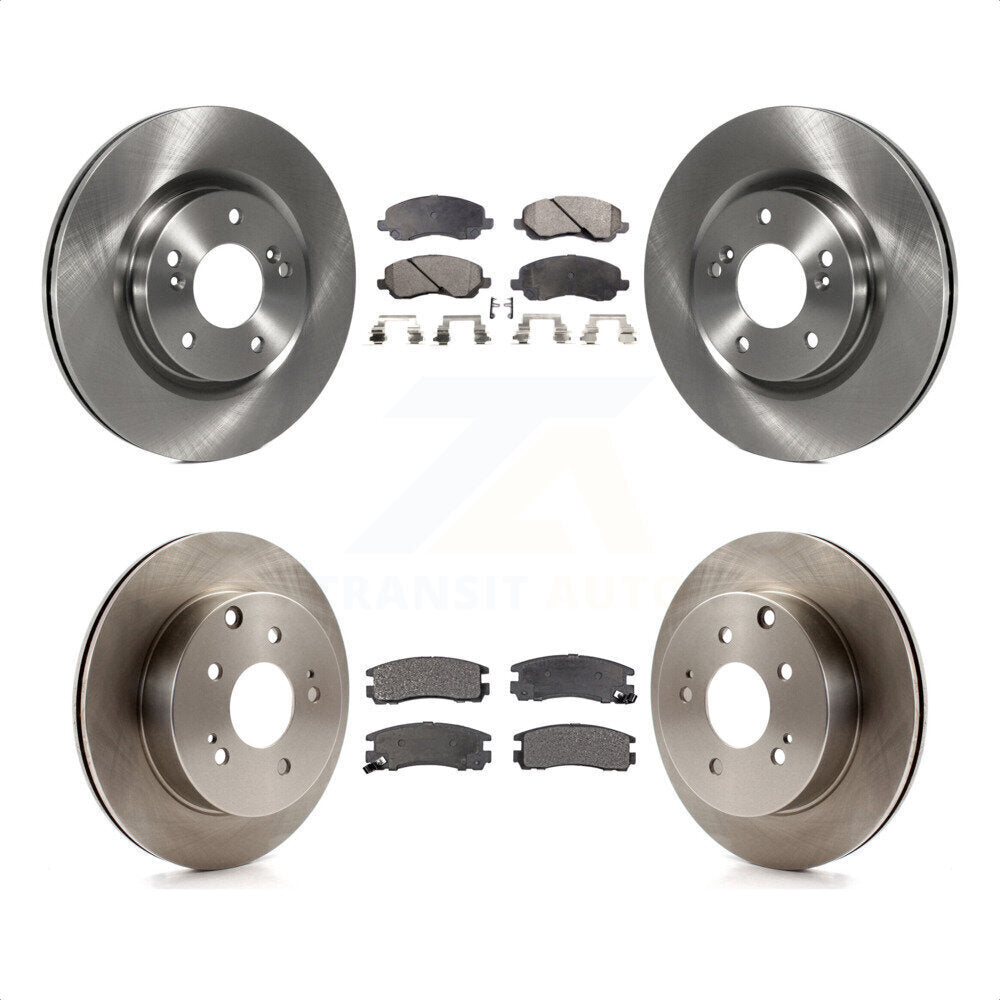 Front Rear Disc Brake Rotors And Semi-Metallic Pads Kit For 2007 Mitsubishi Galant Ralliart K8F-101236 by Transit Auto