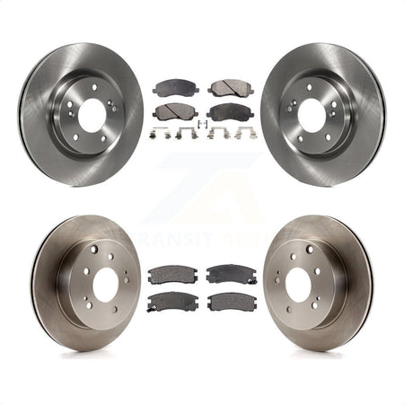 Front Rear Disc Brake Rotors And Semi-Metallic Pads Kit For 2007 Mitsubishi Galant Ralliart K8F-101236 by Transit Auto