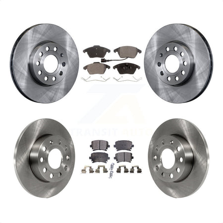 Front Rear Disc Brake Rotors And Semi-Metallic Pads Kit For 2006-2009 Volkswagen Rabbit K8F-101237 by Transit Auto