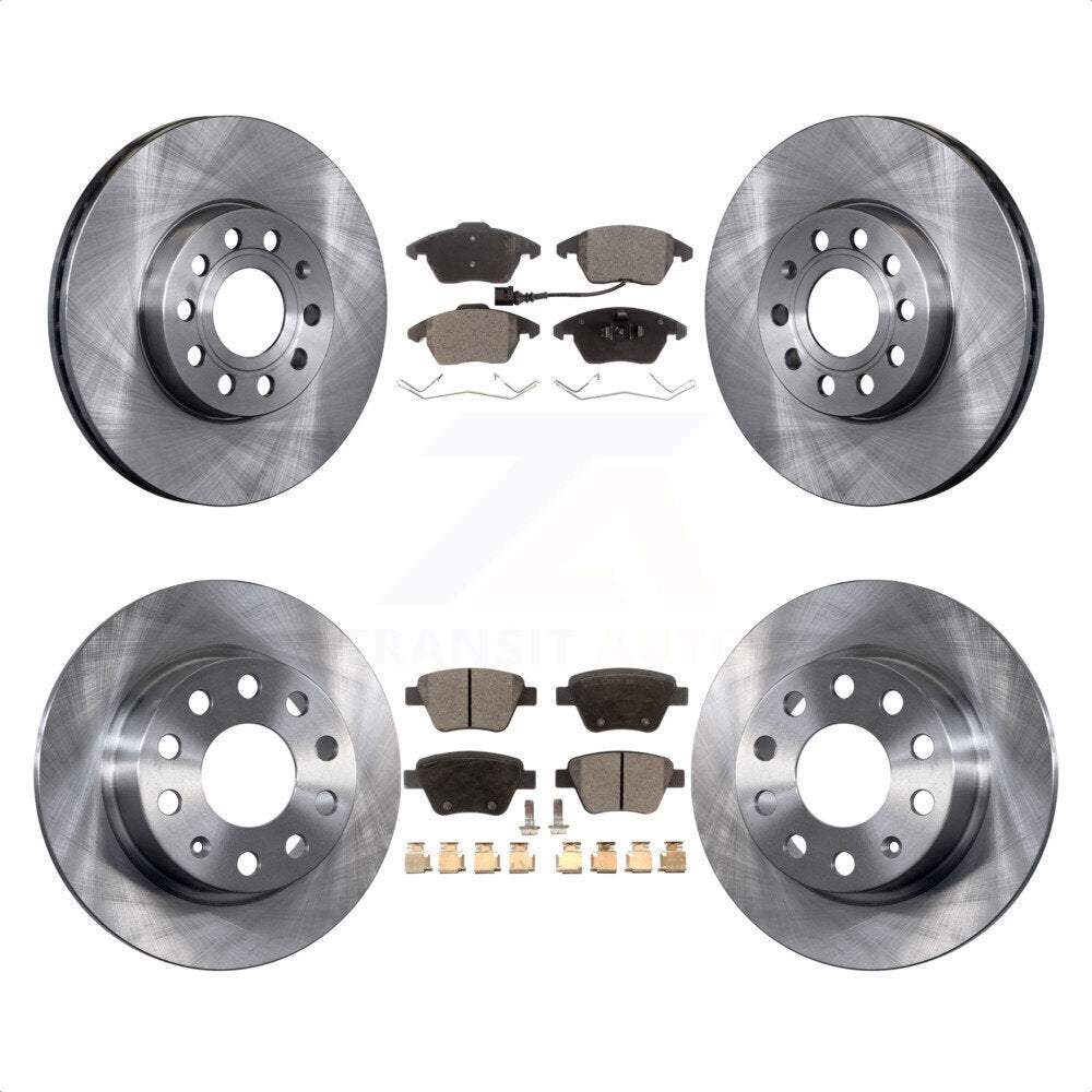 Front Rear Disc Brake Rotors And Semi-Metallic Pads Kit For 2013 Volkswagen Beetle 2.5L With 253mm Diameter Rotor K8F-101239 by Transit Auto