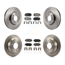 Front Rear Disc Brake Rotors And Semi-Metallic Pads Kit For 2014-2017 Kia Rondo With Electric Parking K8F-101246