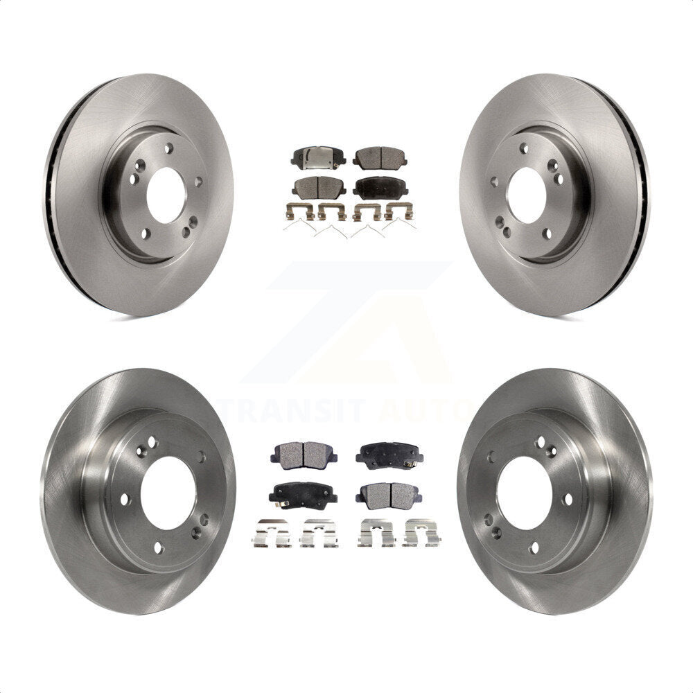 Front Rear Disc Brake Rotors And Semi-Metallic Pads Kit For Kia Forte Forte5 SX K8F-101252 by Transit Auto