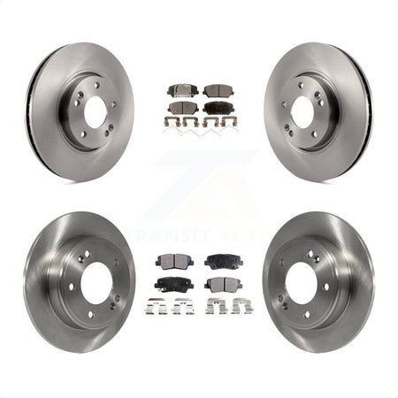 Front Rear Disc Brake Rotors And Semi-Metallic Pads Kit For Kia Forte Forte5 SX K8F-101252 by Transit Auto