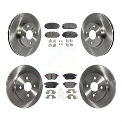 Front Rear Disc Brake Rotors And Semi-Metallic Pads Kit For 2012-2013 Toyota Yaris L LE K8F-101267