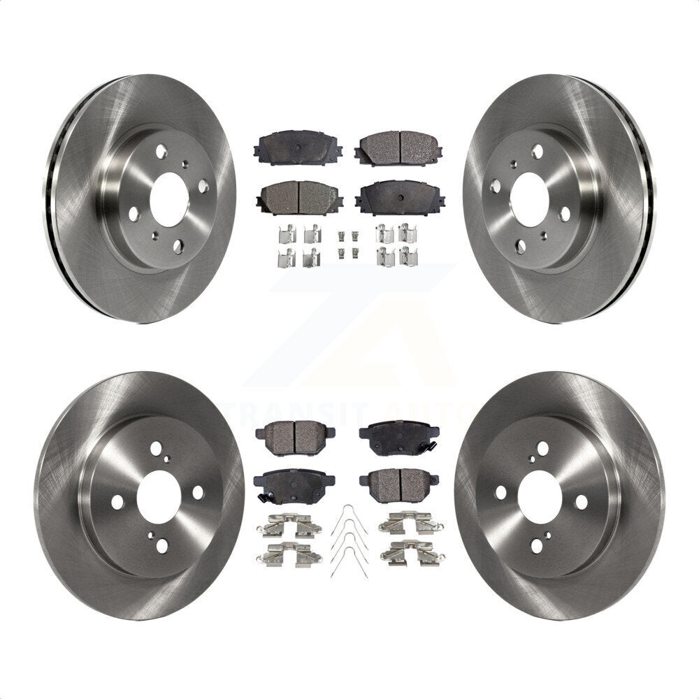 Front Rear Disc Brake Rotors And Semi-Metallic Pads Kit For 2012-2013 Toyota Yaris L LE K8F-101267 by Transit Auto