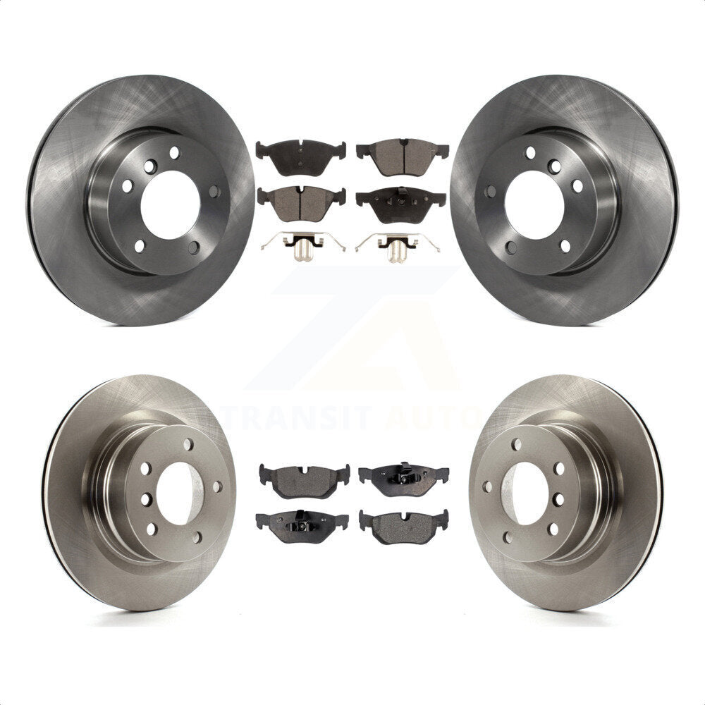 Front Rear Disc Brake Rotors And Semi-Metallic Pads Kit For 2008-2013 BMW 128i K8F-101273 by Transit Auto