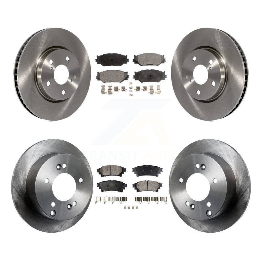 Front Rear Disc Brake Rotors And Semi-Metallic Pads Kit For 2014-2015 Lexus IS250 Base with RWD With F Sport Package K8F-101278 by Transit Auto