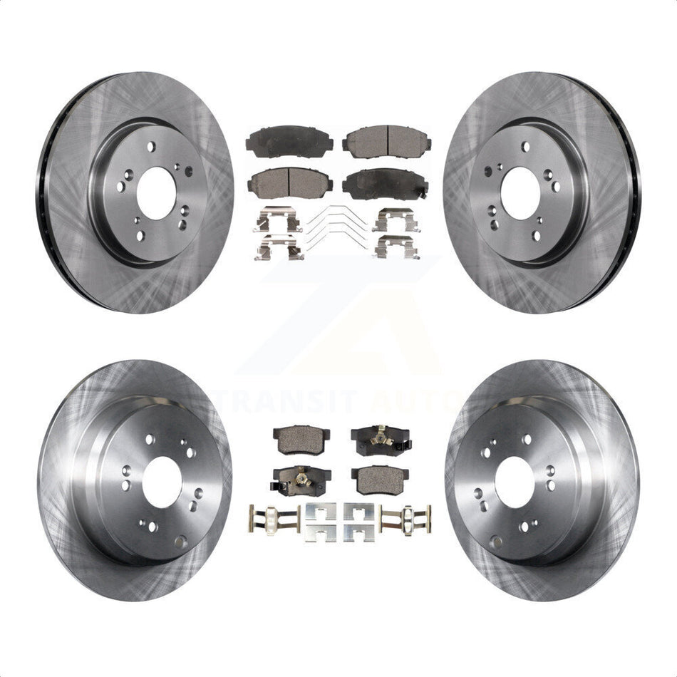 Front Rear Disc Brake Rotors And Semi-Metallic Pads Kit For 2012-2016 Honda CR-V AWD K8F-101287 by Transit Auto