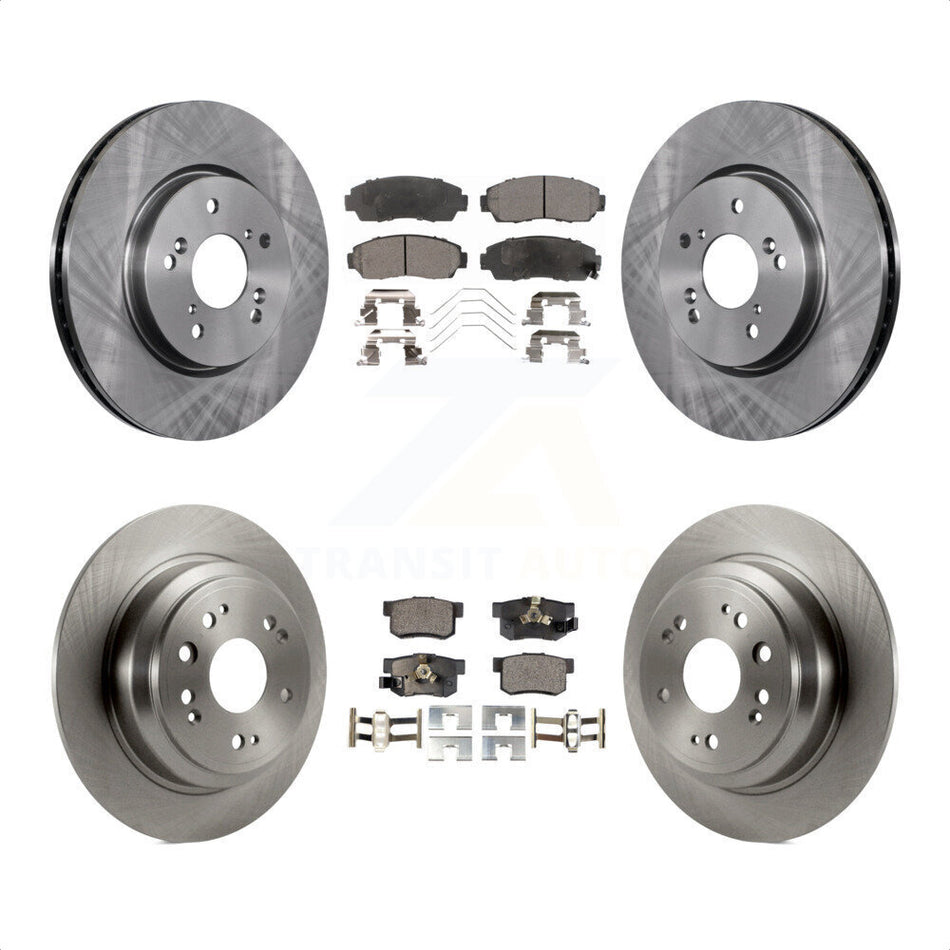 Front Rear Disc Brake Rotors And Semi-Metallic Pads Kit For Honda Crosstour Accord K8F-101288 by Transit Auto