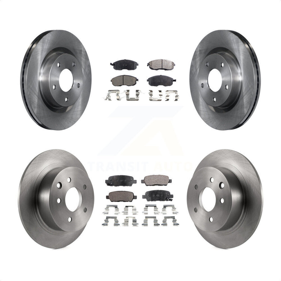 Front Rear Disc Brake Rotors And Semi-Metallic Pads Kit For Nissan Altima K8F-101306 by Transit Auto