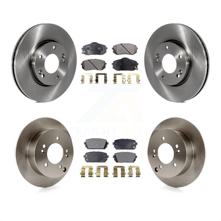 Front Rear Disc Brake Rotors And Semi-Metallic Pads Kit For 2007-2009 Kia Rondo K8F-101317 by Transit Auto