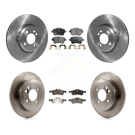 Front Rear Disc Brake Rotors And Semi-Metallic Pads Kit For 2002-2005 Mini Cooper With 294mm Diameter Rotor 4 Lug Wheels K8F-101322 by Transit Auto