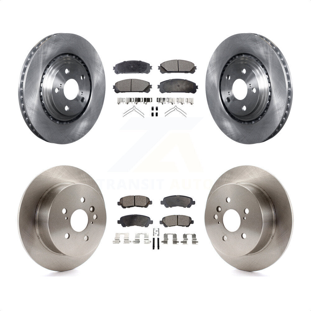 Front Rear Disc Brake Rotors And Semi-Metallic Pads Kit For 2008-2013 Toyota Highlander K8F-101336 by Transit Auto