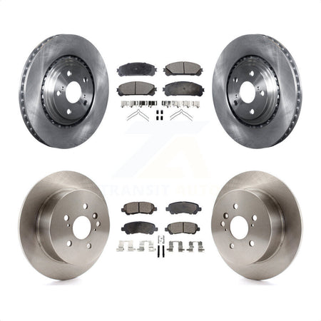 Front Rear Disc Brake Rotors And Semi-Metallic Pads Kit For 2008-2013 Toyota Highlander K8F-101336 by Transit Auto