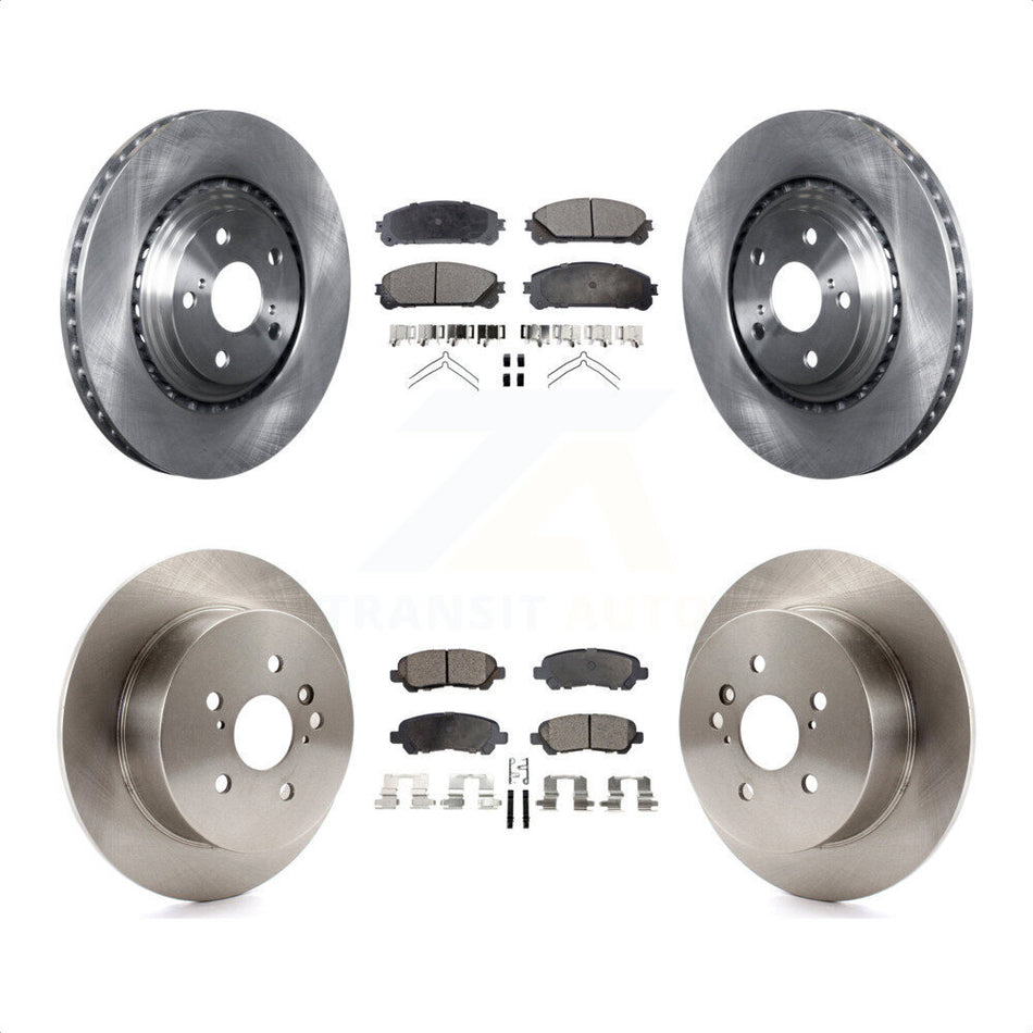 Front Rear Disc Brake Rotors And Semi-Metallic Pads Kit For 2008-2013 Toyota Highlander K8F-101336 by Transit Auto