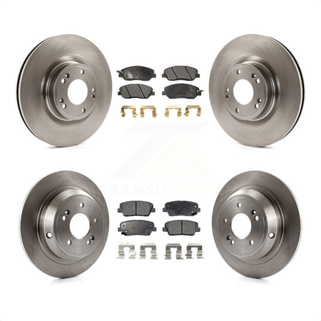 Front Rear Disc Brake Rotors And Semi-Metallic Pads Kit For Hyundai Genesis 3.8L K8F-101375 by Transit Auto