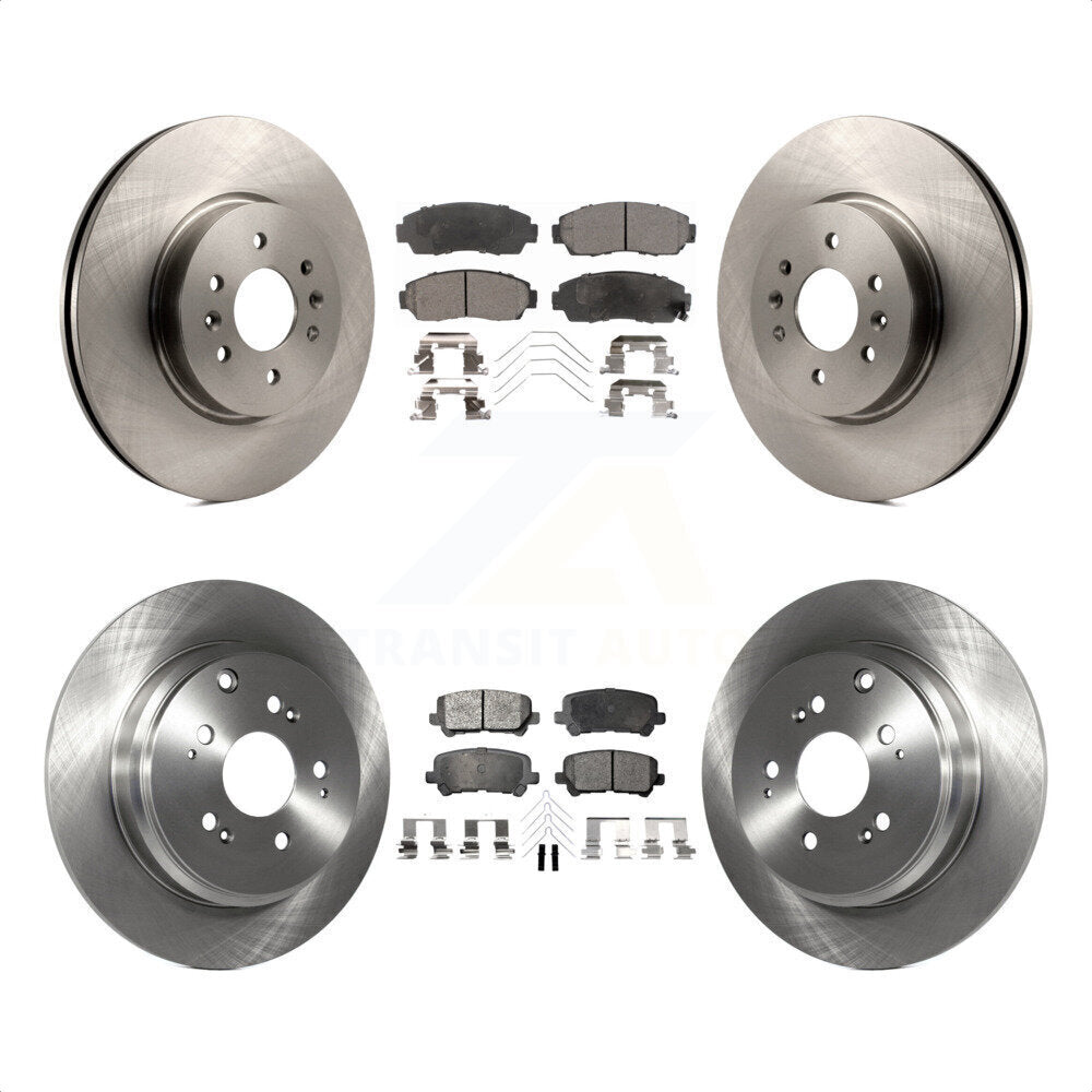 Front Rear Disc Brake Rotors And Semi-Metallic Pads Kit For 2011-2014 Honda Odyssey K8F-101383 by Transit Auto