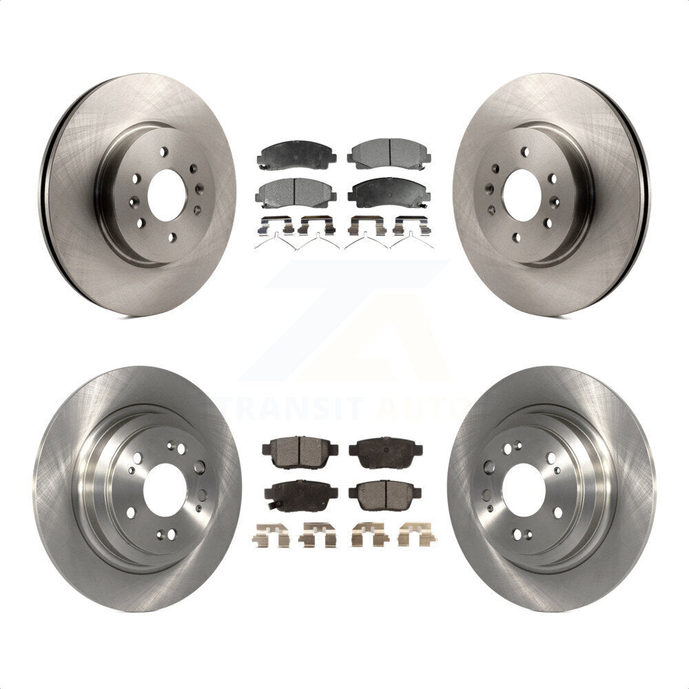 Front Rear Disc Brake Rotors And Semi-Metallic Pads Kit For 2009-2014 Acura TL K8F-101384 by Transit Auto