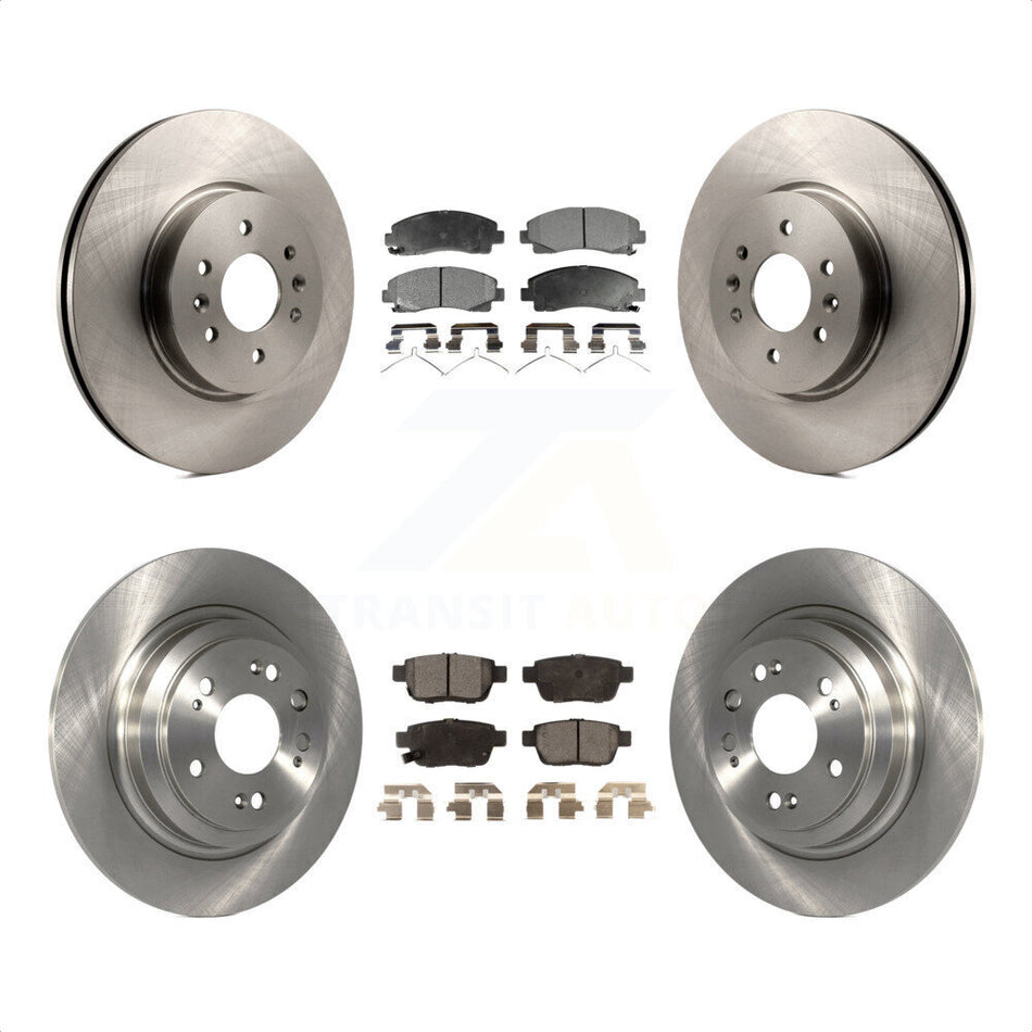 Front Rear Disc Brake Rotors And Semi-Metallic Pads Kit For 2009-2014 Acura TL K8F-101384 by Transit Auto