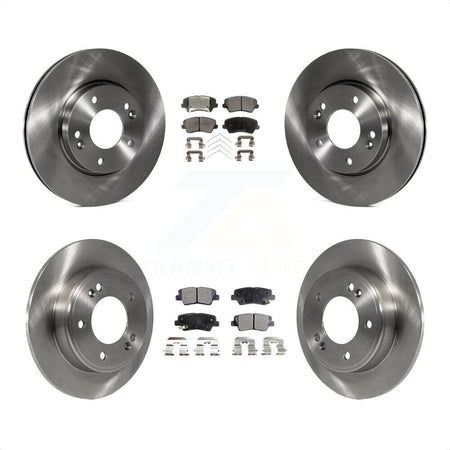 Front Rear Disc Brake Rotors And Semi-Metallic Pads Kit For Kia Forte Hyundai Elantra GT Forte5 Koup K8F-101407 by Transit Auto