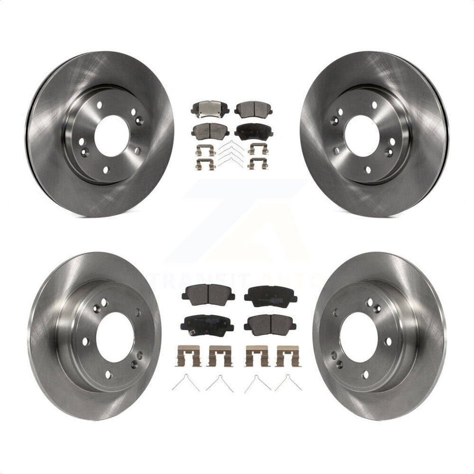 Front Rear Disc Brake Rotors And Semi-Metallic Pads Kit For Hyundai Veloster Elantra GT K8F-101408 by Transit Auto