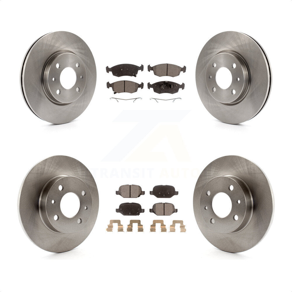 Front Rear Disc Brake Rotors And Semi-Metallic Pads Kit For Fiat 500 K8F-101430 by Transit Auto