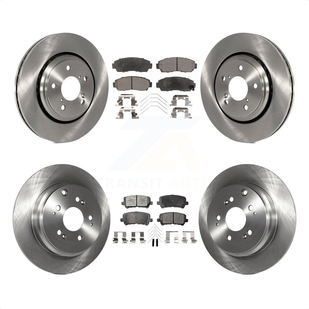 Front Rear Disc Brake Rotors And Semi-Metallic Pads Kit For 2015-2017 Honda Odyssey K8F-101454 by Transit Auto