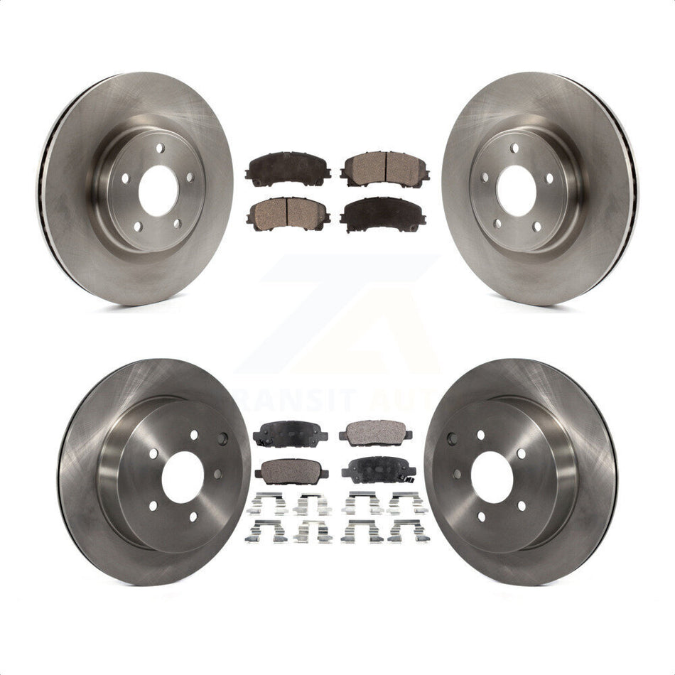 Front Rear Disc Brake Rotors And Semi-Metallic Pads Kit For INFINITI Q50 Q60 K8F-101457 by Transit Auto