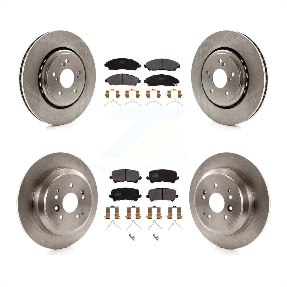 Front Rear Disc Brake Rotors And Semi-Metallic Pads Kit For 2014-2016 Acura MDX K8F-101460 by Transit Auto