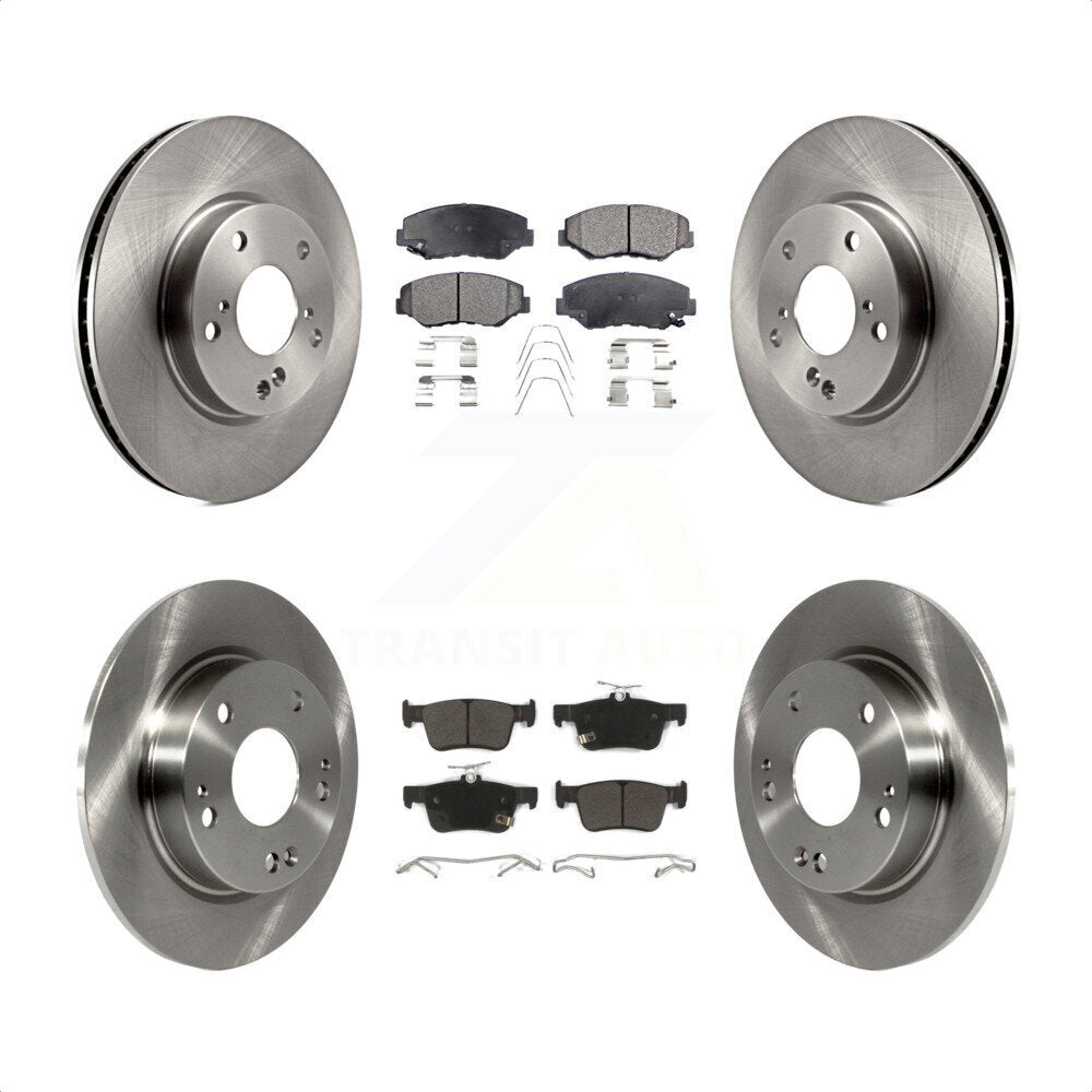 Front Rear Disc Brake Rotors And Semi-Metallic Pads Kit For Honda Civic K8F-101485 by Transit Auto