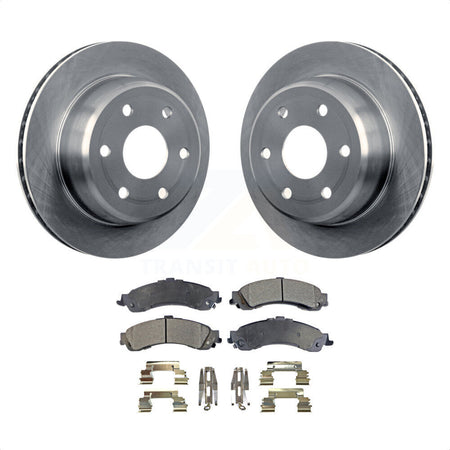 Rear Disc Brake Rotors And Semi-Metallic Pads Kit For Chevrolet Silverado 1500 GMC Tahoe Sierra Suburban Yukon Avalanche XL Cadillac Escalade ESV EXT K8F-101513 by Transit Auto