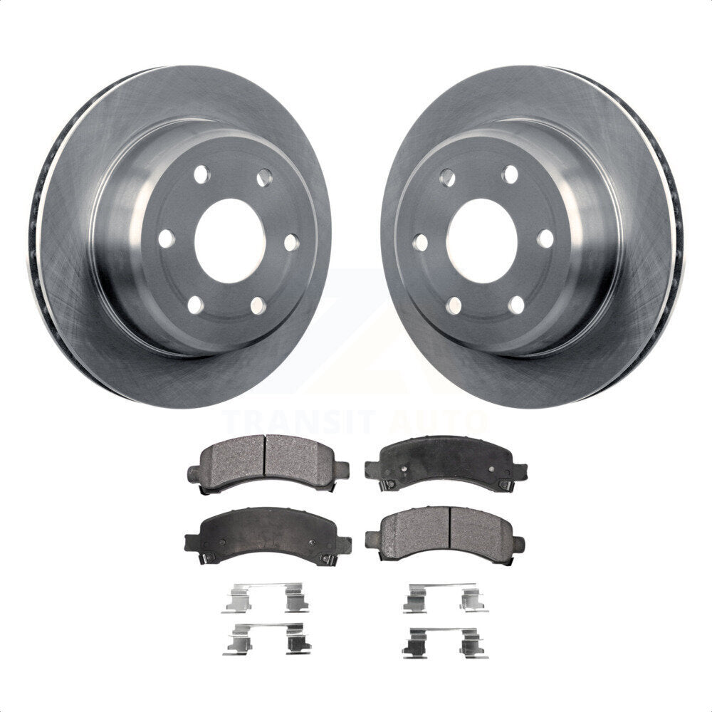 Rear Disc Brake Rotors And Semi-Metallic Pads Kit For Chevrolet Tahoe GMC Suburban 1500 Yukon Avalanche XL Express Cadillac Escalade Savana K8F-101514 by Transit Auto