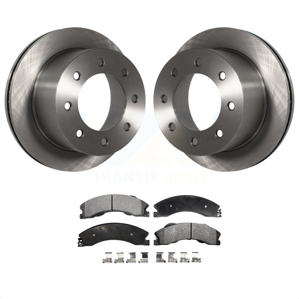 Rear Disc Brake Rotors And Semi-Metallic Pads Kit For 2011-2019 Chevrolet Silverado 3500 HD GMC Sierra With Dual Wheels K8F-101570 by Transit Auto