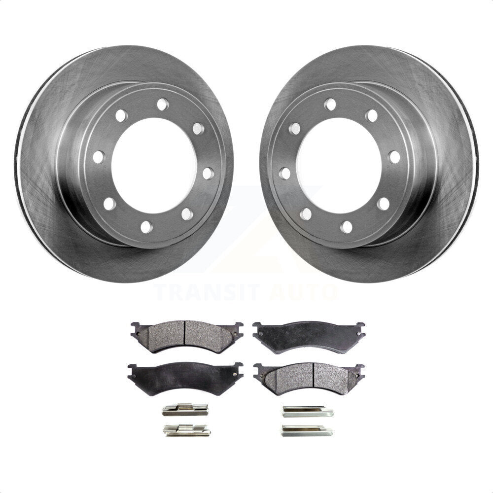 Rear Disc Brake Rotors And Semi-Metallic Pads Kit For Ford E-350 Super Duty E-250 Econoline Club Wagon E-150 K8F-101584 by Transit Auto