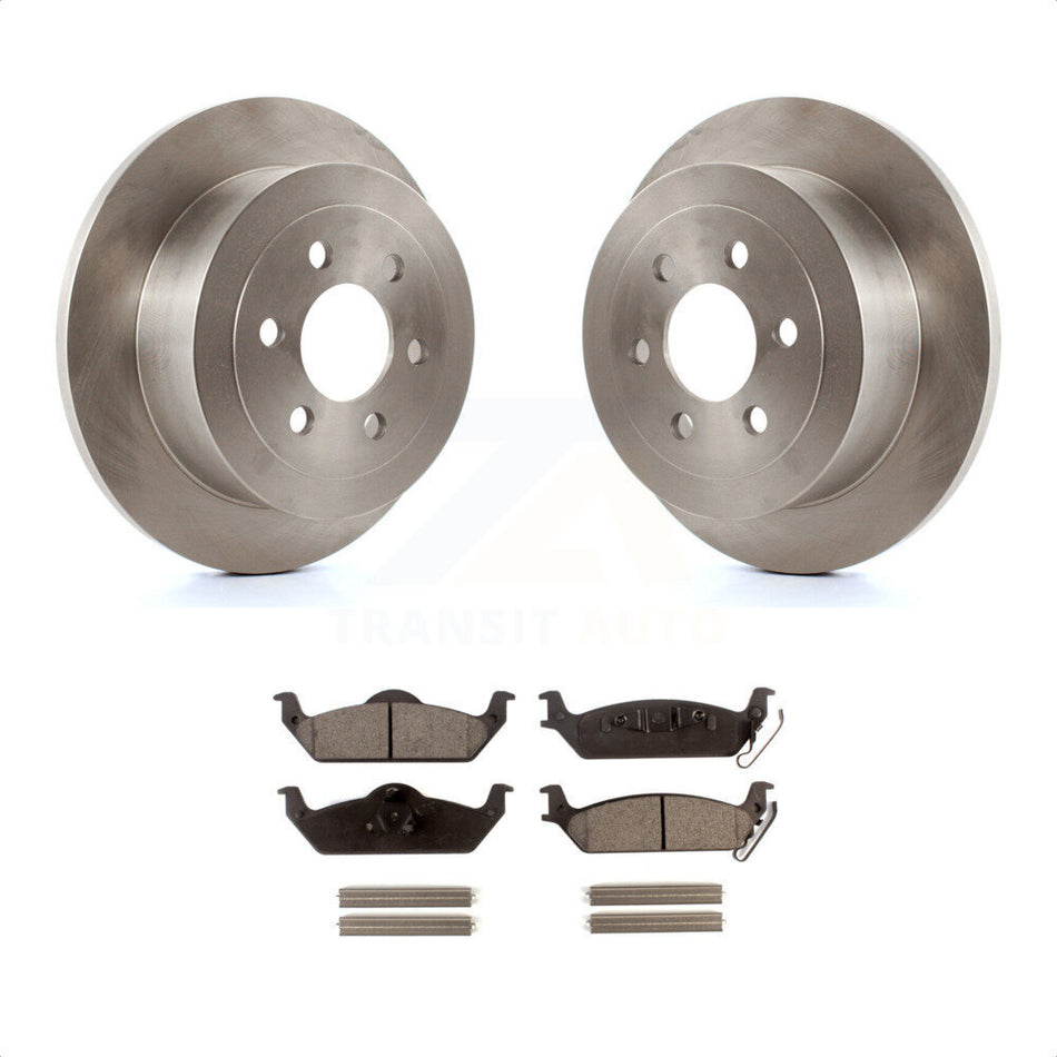 Rear Disc Brake Rotors And Semi-Metallic Pads Kit For 2003-2004 Dodge Dakota K8F-101652 by Transit Auto