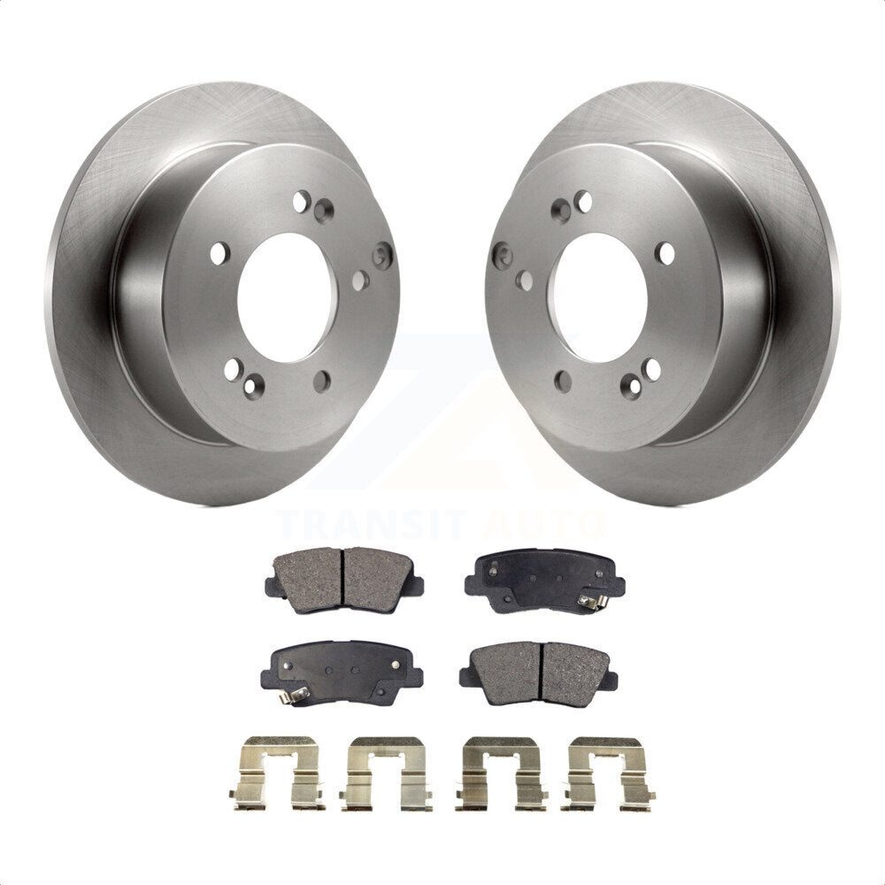 Rear Disc Brake Rotors And Semi-Metallic Pads Kit For Hyundai Sonata 2.4L K8F-101747 by Transit Auto